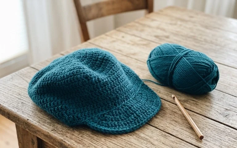 Slouchy Peaked Hat häkeln: Kostenlose Anleitung für Anfänger
